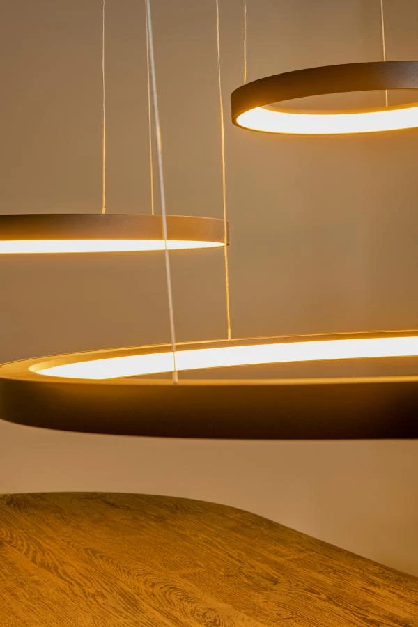 Lucide VIDAL - Pendant light - Ø 78 cm - LED Dim. - 1x120W 2700K - Black | Premium - atmosphere 3